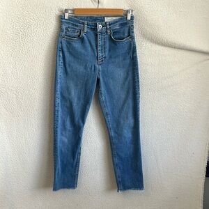rag & bone Medium Blue Cropped Ankle Jeans
